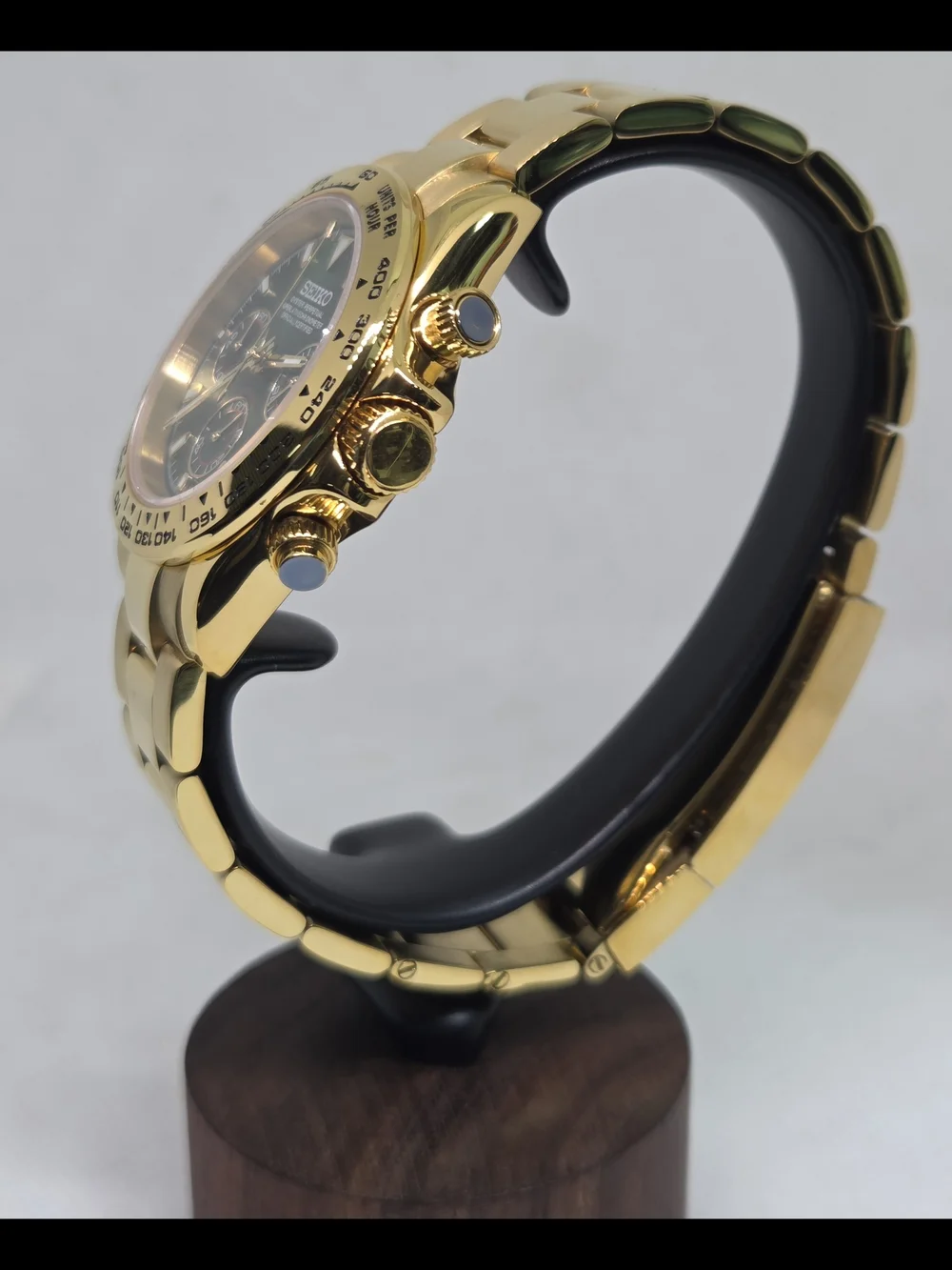 Custom 39mm Seiko Mod VK63 Watch John Mayor Gold Daytona